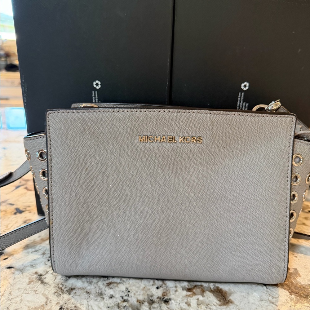 Michael Kors Light Gray Crossbody Bag